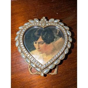 Edgar Berebi Limited Edition Heart Picture Frame Faux Pearl Rhinestone Gold
